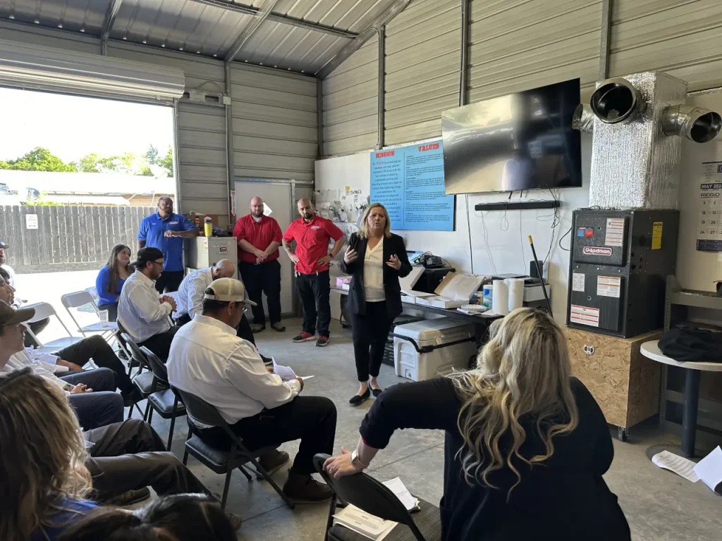 advanced team having a meeting