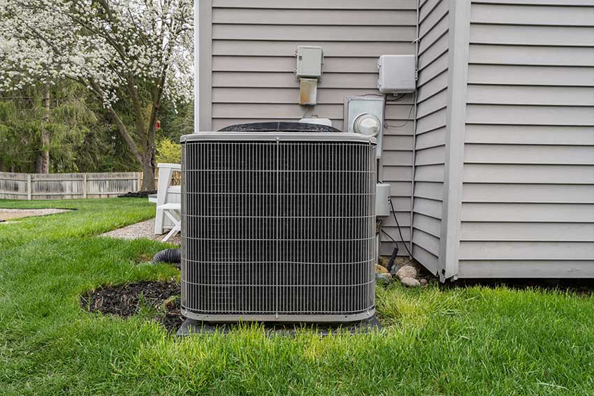 Residential HVAC unit outside a home for emergency repair service in Vacaville CA