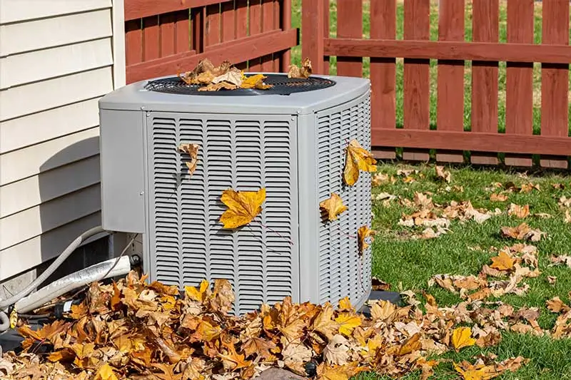 Outdoor air conditioning unit needing seasonal cleaning and AC tune-up service in Vacaville, CA