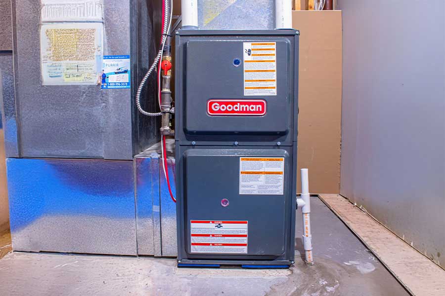 Modern Goodman furnace installed in Vacaville, CA
